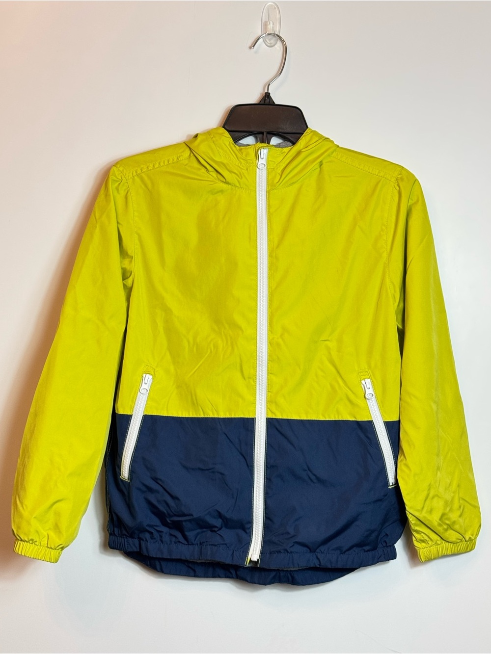Gap Winter Boy’ Lime & Navy Hooded Jacket Size: L (10)